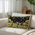 thumbnail image 6 of Summer Floral Throw Pillow Covers Watercolor Sunflower Eucalyptus Leaves Letter Print Decorative Lumbar Pillow Cover Rectangle Cushion Case for Sofa Couch Bed Living Room Bedroom 12 X 20 Inches, 6 of 9