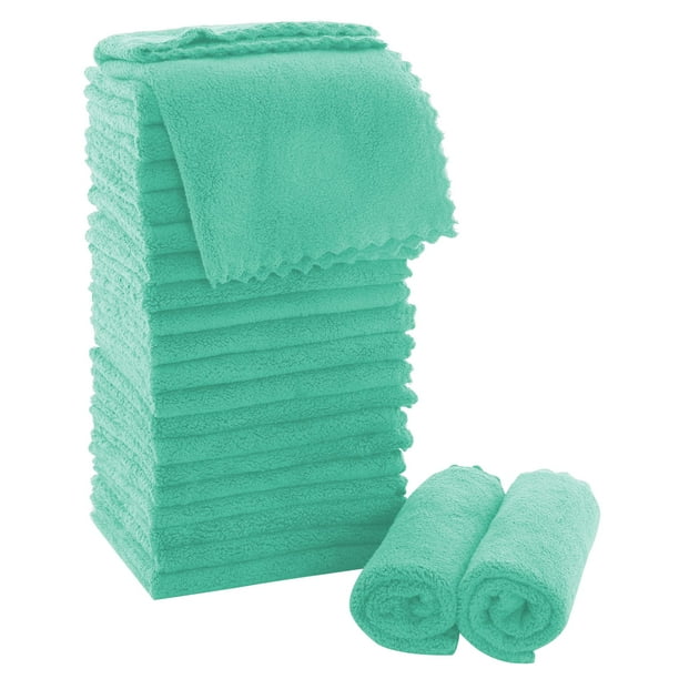 Toallitas MOONQUEEN Ultra Soft Premium de 30 x 30 cm, 24 unidades, color aguamarina