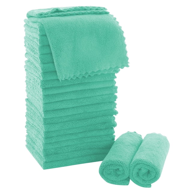 Toallitas MOONQUEEN Ultra Soft Premium de 30 x 30 cm, 24 unidades, color aguamarina