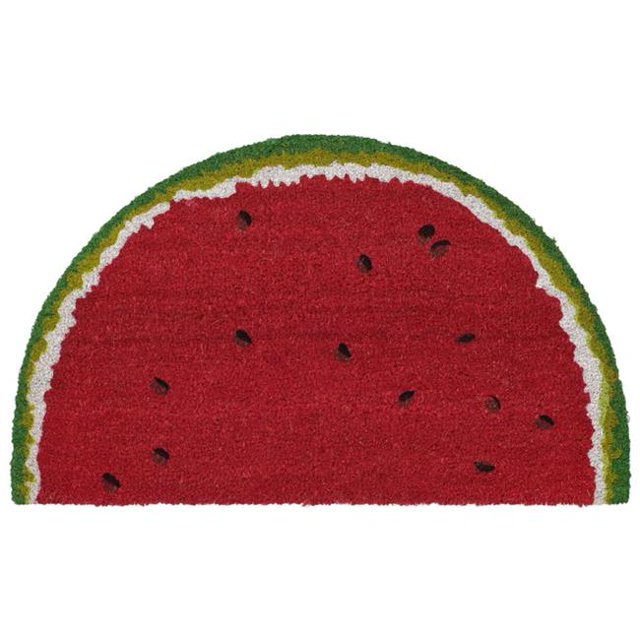 Trans-Ocean Imports NTRH1202324 18 x 30 Po. Tapis Rond Liora Manne Natura Pastèque Extérieur Fabriqué à la Machine - Rouge