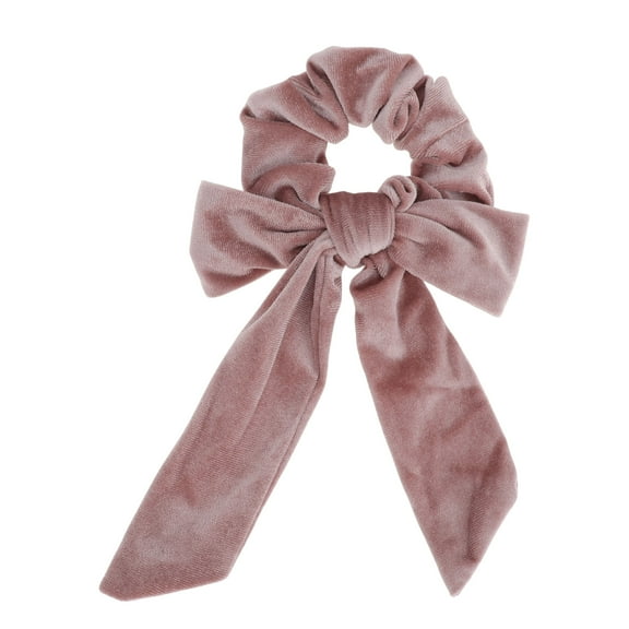 Unique Bargains 1 Pc Flocked Ribbon Scrunchies for Home Pink