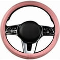 thumbnail image 5 of Car Steering Wheel Cover, Universal 15 Inch, The Latest Microfiber Leather Breathable Technology Fabric, Non-Slip, Comfortable, Warm in Winter and Cool in Summer, Pink, 5 of 11