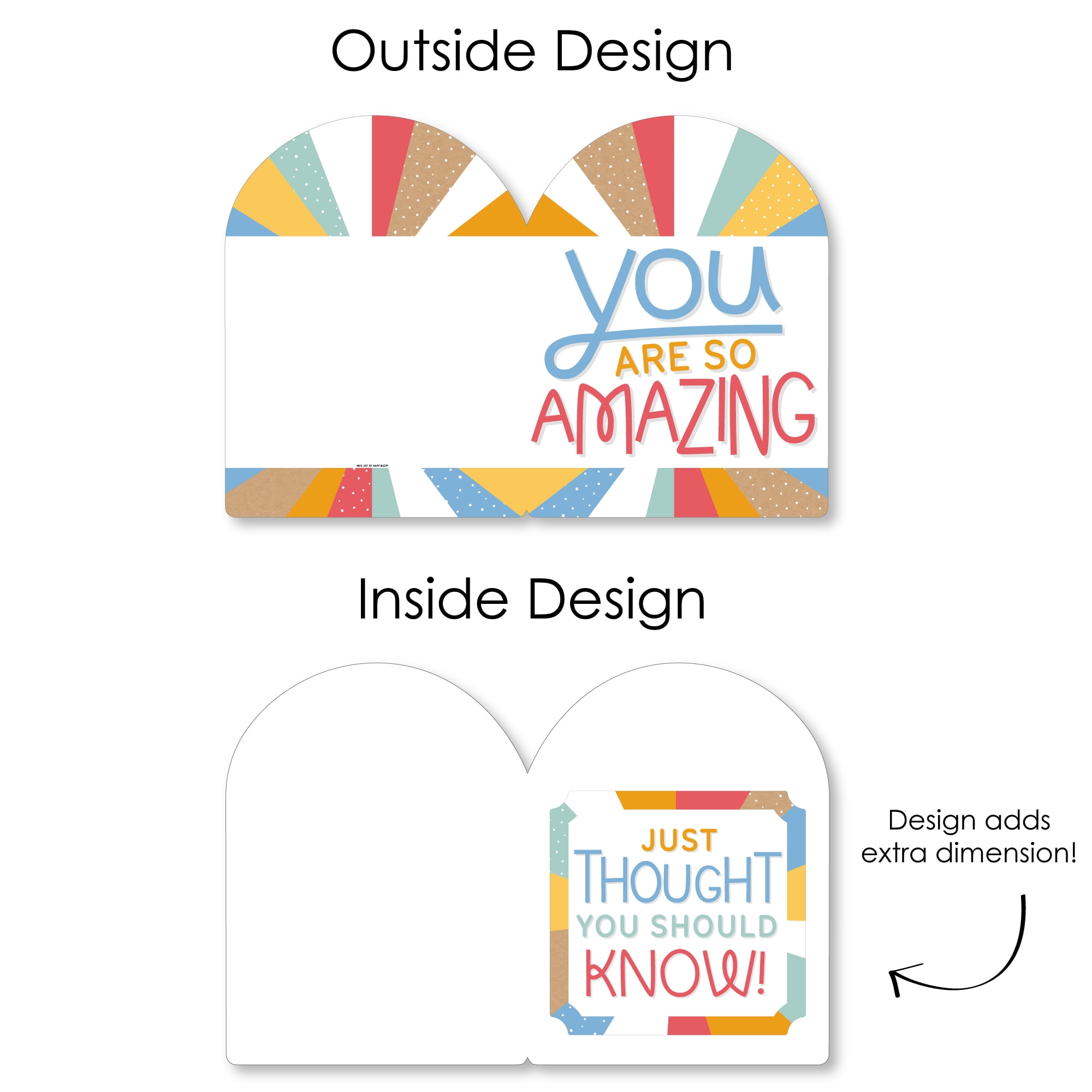 Big Dot of Happiness You Are So Amazing - Miss You Encouragement Giant Greeting Card - Big Shaped Jumborific Card - 16.5 x 22 inches