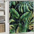 thumbnail image 6 of Orinice Tropical Shower Curtain Palm Leaf Green Shower Curtain Tropical Theme Bathroom Curtains Banana Leaves Plant Jungle Shower Curtain Waterproof Curtains Set with 69r\ 69x72, 6 of 7