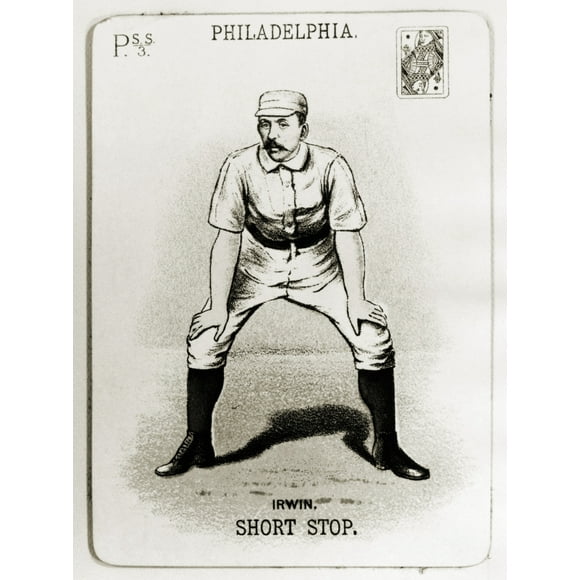 Arthur Irwin (1858-1921). /Narthur 'Foxy' Irwin. Shortstop Canado-Américain. Carte de Baseball de la Saison 1888 des Phillies de Philadelphie. Affiche Imprimée par (18 x 24)