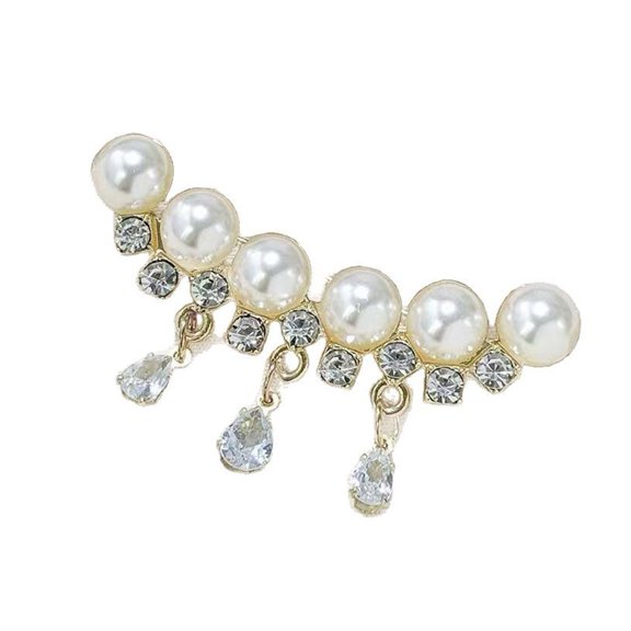 fuxzkrlz Women Brooch Sparkling Rhinestones Imitation Pearls Decor Suit Lapel Pin Sweaters Collars Hats Bags Coats Scarves Badge