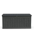 thumbnail image 3 of YIYADO 260 Gallon Large Outdoor Storage, XXL Deck Box, Waterproof Resin, Lockable, Black, Ideal for Patio Furniture, Outdoor Cushions, Gardening Tools and Sports/Pool Equipment, 3 of 6
