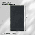 thumbnail image 3 of Magshion 35"x70" Oversized Bath Sheet, 100% Cotton Bath Towel for Bathroom, Super Soft, High Absorbent and Quick Drying Towel Luxury Hotel & SPA Towel, Black, 3 of 12