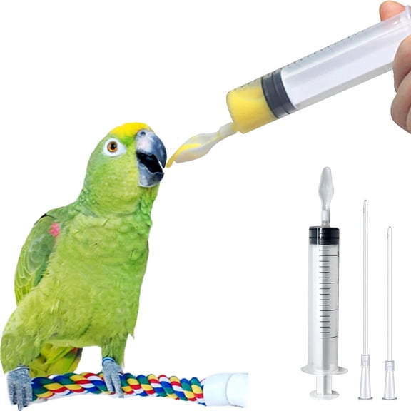 DUPAI Baby Bird Feeding Syringe,Parrot Small Pet,Manual Syringe Feeder,Milk Water,Liquid Food,Reusable,Syringe with Spoon Tip Reusable Baby Bird Feeding Syringe