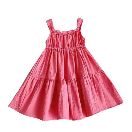 

One opening Kids Baby Girls Fashion Sleeveless Solid Color Dress Stylish Dress