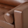 thumbnail image 4 of Noble House Barger Upholstered Tufted 3 Seater Sofa, Cognac Brown, 4 of 8