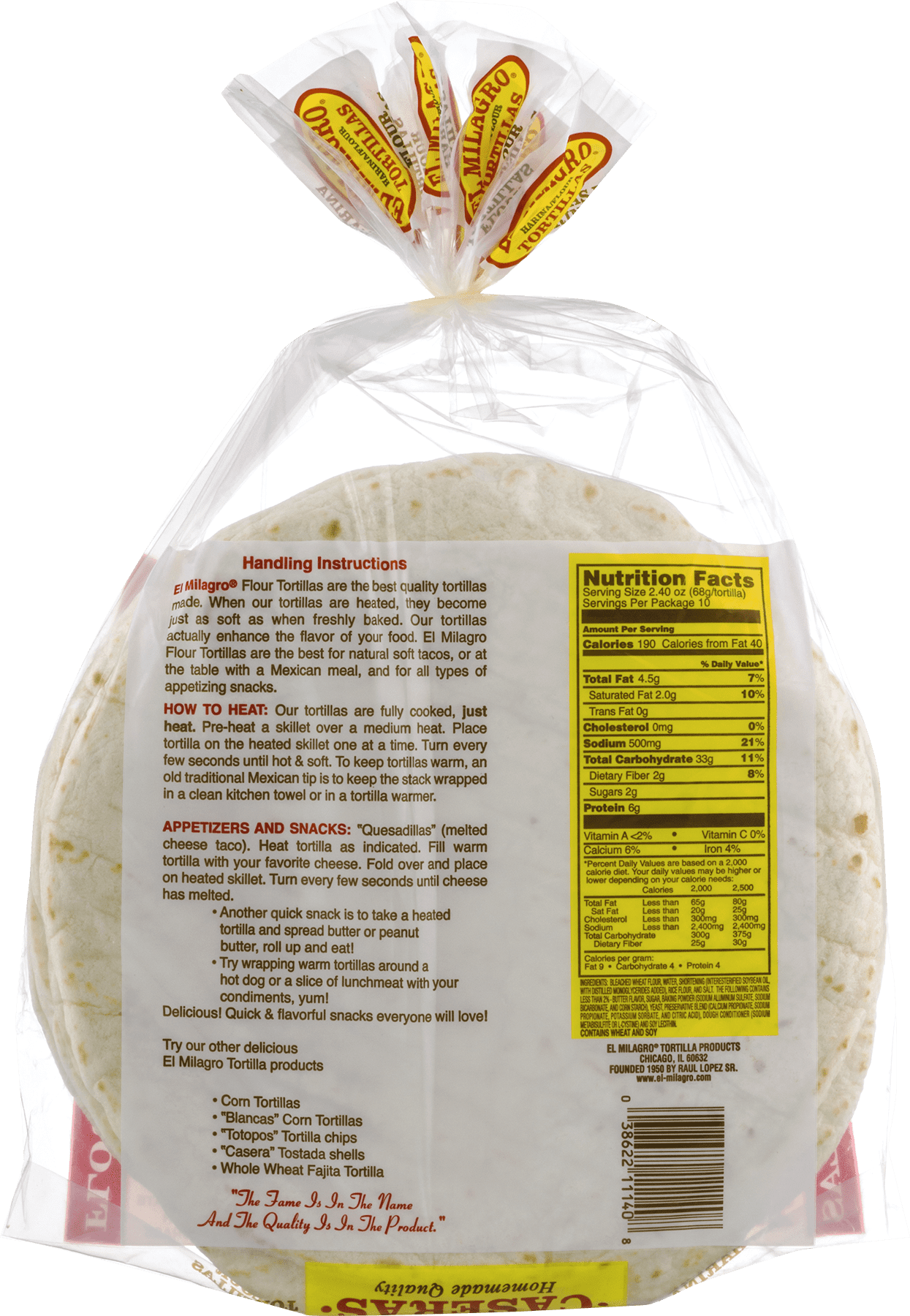El Millagro Flour Tortilla - 24 oz