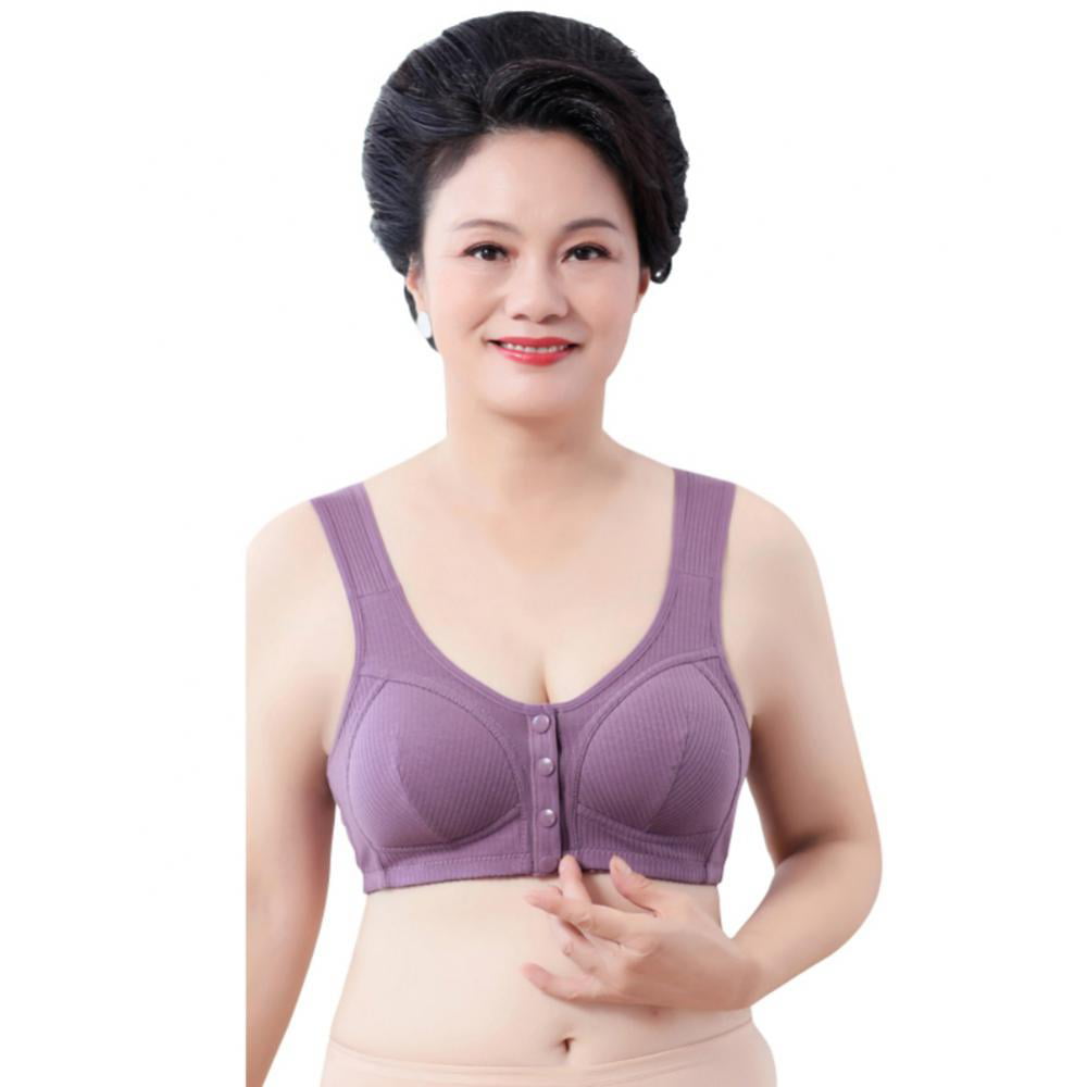 Xmarks Bras for Older Women with Sagging Breasts Back Support Front Closure  - Front Closure Sports Bras Women Cotton Ultra Soft Cup Sleep Bras 