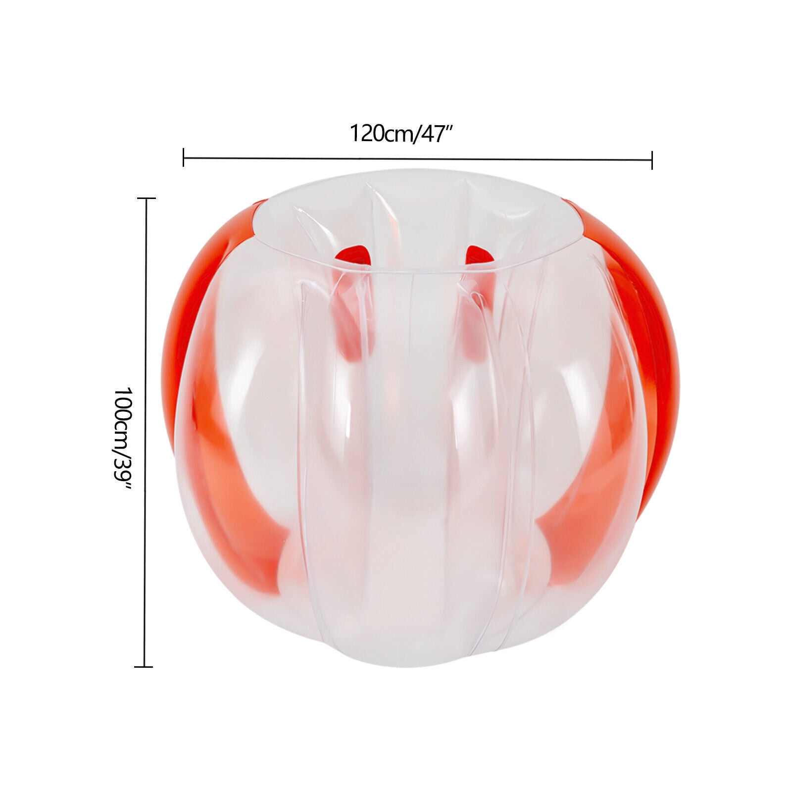Adult Bumper Ball (4ft/1.2m) Giant Inflatable Bubble Sumo Ball House Summer Outdoor Toys Backyard Games, Red