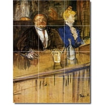 Ceramic Tile Mural-Henri Toulouse-Lautrec Men Women Painting 18. 18" w x 24" h using (12) 6 x 6 ceramic tiles