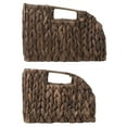 thumbnail image 4 of Casafield (Set of 2) Water Hyacinth Pantry Baskets with Handles - Espresso, Medium and Large Size Woven Storage Baskets for Kitchen Shelves, 4 of 7