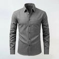thumbnail image 2 of USNSM Mens Classic Fit Linen Shirts Turndown Collar Long Sleeve Button Down Business Casual Shirts with Pockets Gray XXXL, 2 of 5