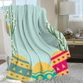 thumbnail image 7 of BGZLEU Spring Easter Throw Blankets, Bunny Eggs Soft Fleece Blanket Decorative for Home Sofa Couch Chair Living Bedroom,40x28 Inches, Seasonal Holiday Rabbit Flower Leaves, 7 of 7