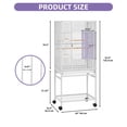 thumbnail image 5 of Dextrus 53" Metal Bird Cage with Rolling Stand and Castor Wheels, Large Bird Cages for Parakeets, Parrots, Cockatiels, Pigeons with 2 Free Bird Covers, 5 of 9