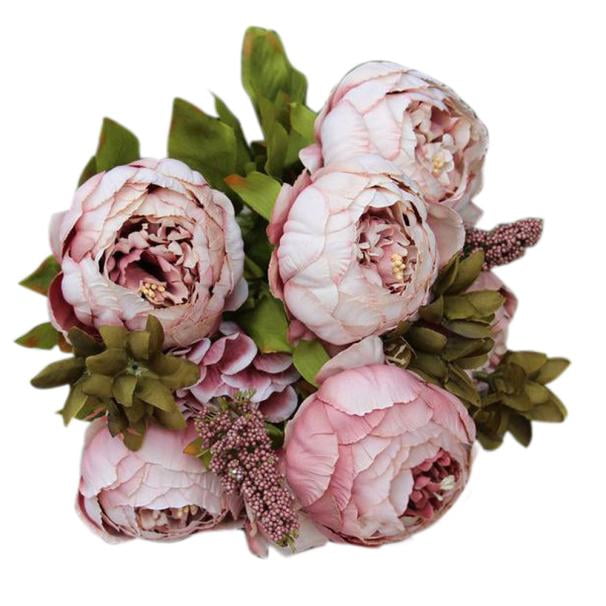 Colors 1 Bouquet 8 Heads Artificial Peony Silk Peony Flower Wedding Party Decor 