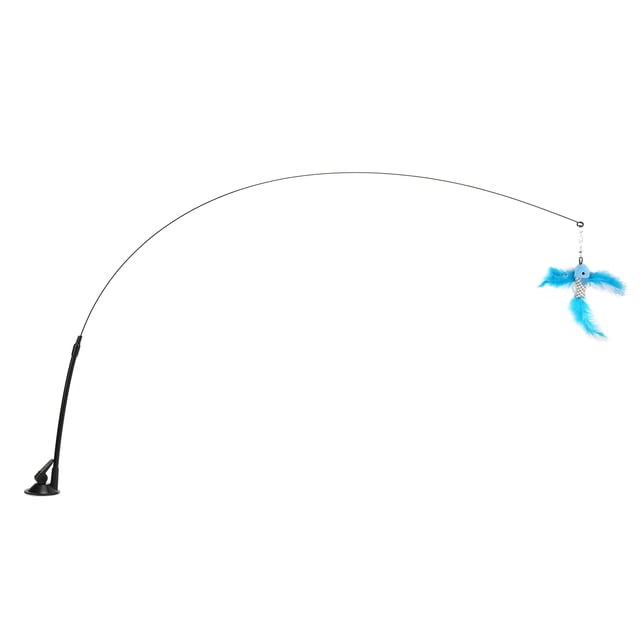 Funny Cat Feather, Cat Feather Wand Replaceable Interactive Relieve Anxiety With Suction Cup For Cats