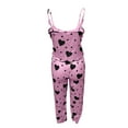 thumbnail image 5 of Women's 2 Piece Pajama Set Heart Print Wave Trim Ribbed Knit Cami Top and Drawstring Pants Pjs Loungewear, 5 of 5
