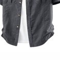thumbnail image 6 of Men's Casual Button Down Short Sleeve Shirt Solid Color Lapel Pocket Outdoor Quick Dry Breathable Shirt Tops For Golf Hiking Vacation Travel Fashion Essential Gift | JASKFLY,Dark Gray XL, 6 of 6