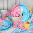 thumbnail image 5 of Gender Reveal Decorations, Gender Reveal Tableware Set with Plates Napkins Cups, Gender Reveal Party Supplies with Balloons Banner Tablecloth Reveal Confetti Balloon, 5 of 8