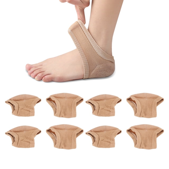 4 Pares de Calcetines Hidratantes Para El Talón, Calcetines de Gel para Hidratar Los Pies, Calcetines para El Talón Agrietados, Calcetines de Gel para Spa Sin Dedos para El