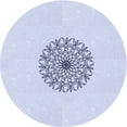 thumbnail image 1 of Ahgly Company Tapis Rond Lavable en Machine Intérieur Transitionnel Bleu Denim, 6 Pieds Rond, 1 of 7