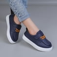 thumbnail image 2 of Toddler Boys Leather Casual Slip On Sneakers Adjustable Hook and Loop Walking Shoes Non Slip Lightweight Flat Daily Dress Shoes, 2 of 8