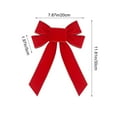 thumbnail image 3 of yulier Red Velvet Ribbon Bow for Christmas Tree Wreath Garland Decoration, Large Xmas Bow Ornaments for Christmas Party Fence Stairs Railing Fireplace Indoor Outdoor Front Door Decor, 3 of 6
