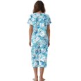 thumbnail image 2 of DISNIMO Cherry Blossom Printed Pajama Set for Women, Soft Sleepwear Short Sleeve Tops and Capri Pant Pjs 2 Pcs Lounge Set, S, 2 of 7