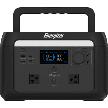 Energizer Solar Portable Power Station Peak 600, Solar Rechargeable, 512Wh Capacity LiFePO4 Battery, for Camping and Emergency, Black