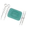 thumbnail image 4 of Divided Placemat, Easy Cleaning Baby Silicone Suction Plate with 4 Toy Tethers for Kids Cyan, 4 of 7