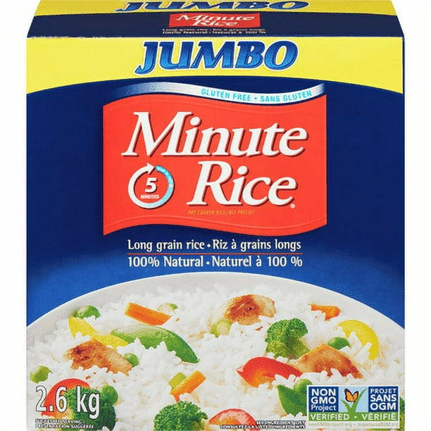 MINUTE Riz Riz Blanc à Grains Longs 100% Premium - Rapide et Délicieux 2,6 kg