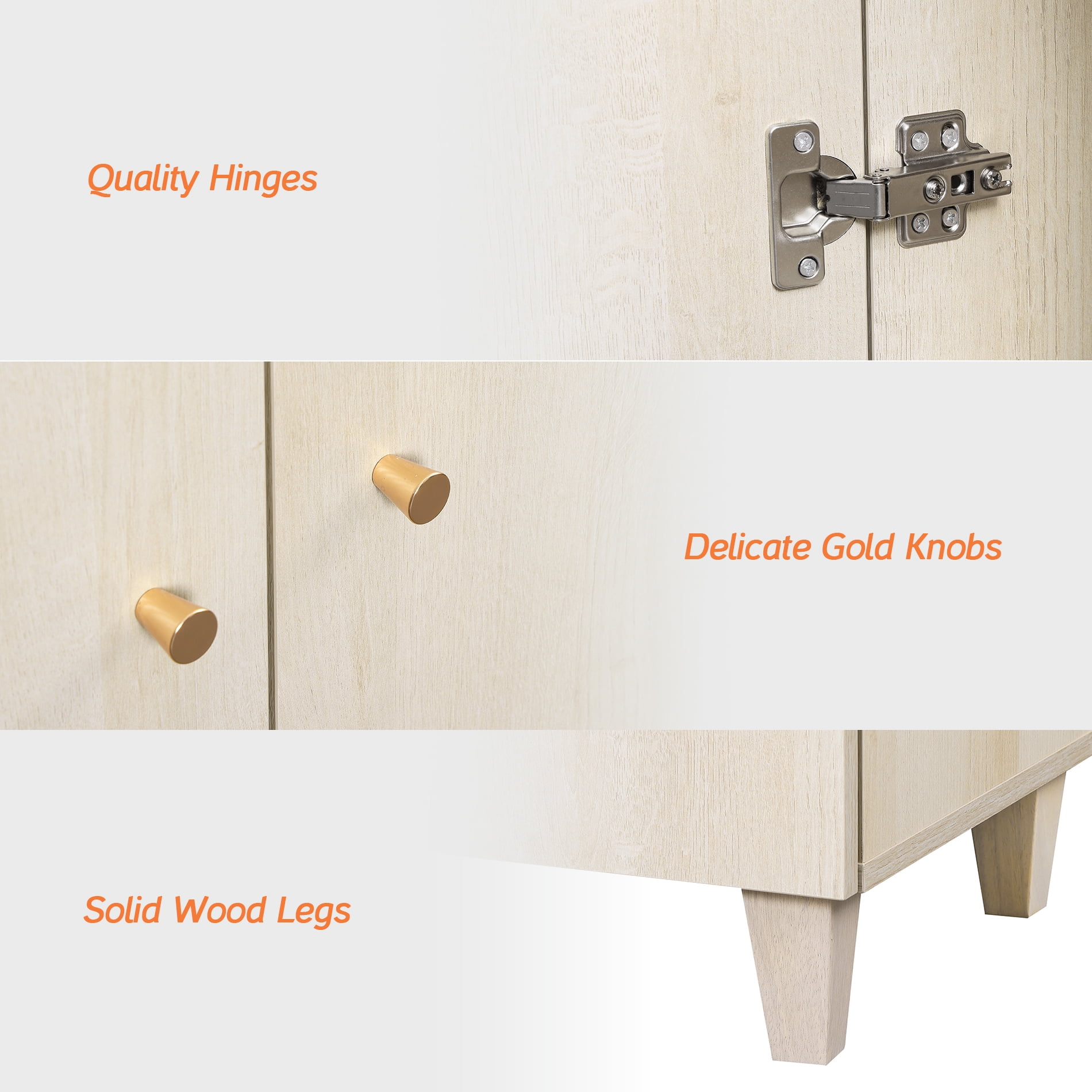 WAMPAT Wood Dresser with 12 Drawers and 1 Cabinet for Bedroom, Modern Chest of Drawer, 130" Wide, Light Oak Wood Finish