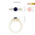 thumbnail image 5 of ANGARA Lab Grown 1 Ct Three Stone Blue Sapphire and Lab Diamond Ring for Women in 14K Yellow Gold (Size-6mm) | September Birthstone, Anniversary, Jewelry Gift for Women | Lab-Grown Blue Sapphire Ring, 5 of 8
