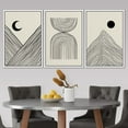 thumbnail image 3 of PixonSign Framed Canvas Print Wall Art Set Geometric Mid-Century Mountain Range Landscape Abstract Shapes Illustrations Modern Art Boho Decorative for Living Room, Bedroom, Office - 24"x36"x3 WHITE, 3 of 5