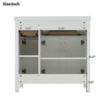 thumbnail image 2 of 36" White Bathroom Vanity Cabinet with Resin Integrated Sink - 2 Drawers, 3 Doors, 2 of 10