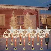 OEFNTAC Decorations Christmas Pentagram Snowflake Ground Lights Solar LED Outdoor Decoration Lawn Garden Ambiance Waterproof Party Yard Decor 15x15cm 78.74in