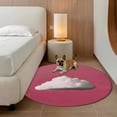 thumbnail image 3 of Pink Sky Round Rug 3ft Washable Circle Entryway Rugs Non Slip Abstract Sky White Minimalist Area Rug Indoor Floor Carpet for Bedroom Kitchen Living Room Home Office Dining Room Nursery, 3 of 9