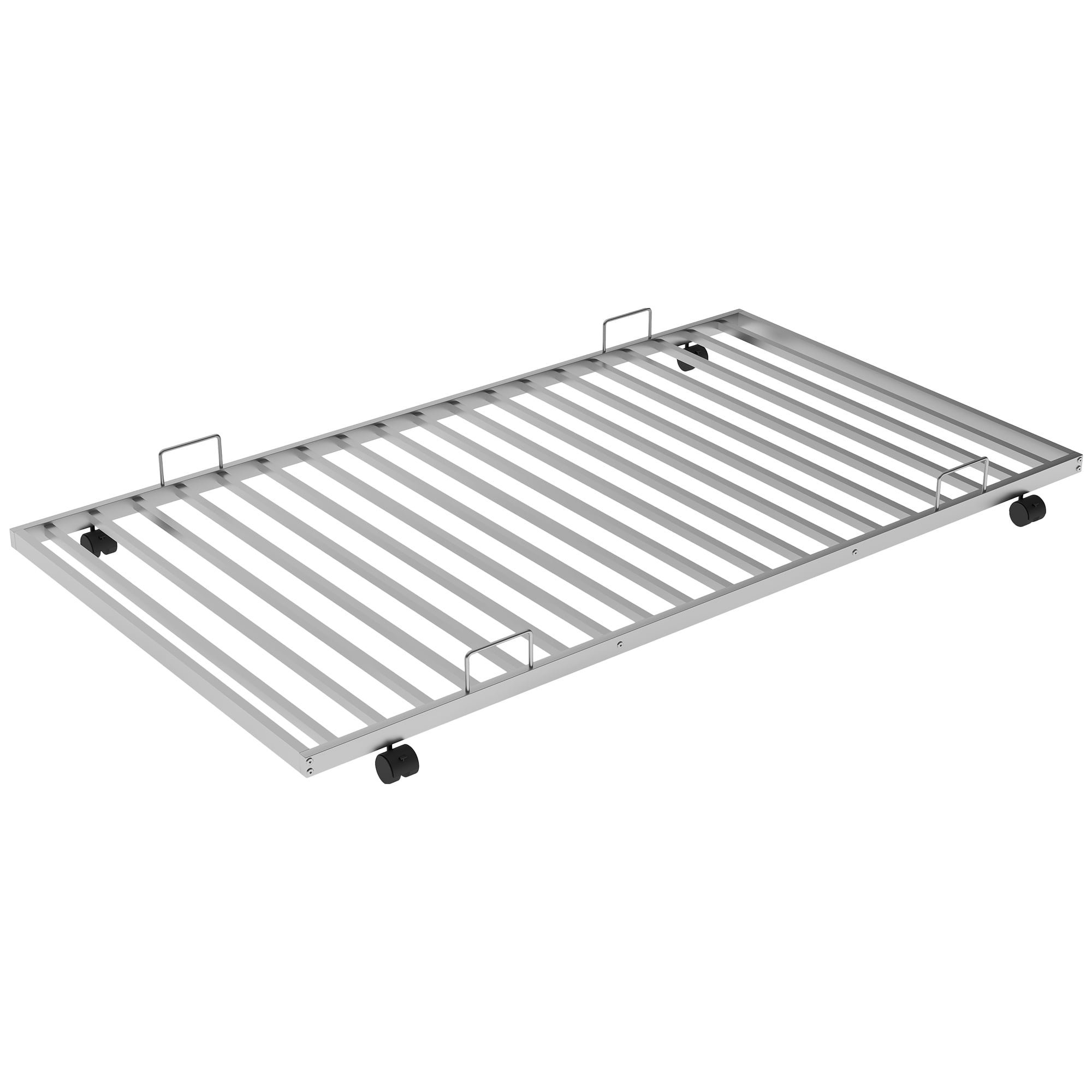 PORKISS Metal Twin Over Full Bunk Beds with Trundle Bed, Bunk Beds for Kids Teens Adults with Ladders, No Box Spring Needed, Silver