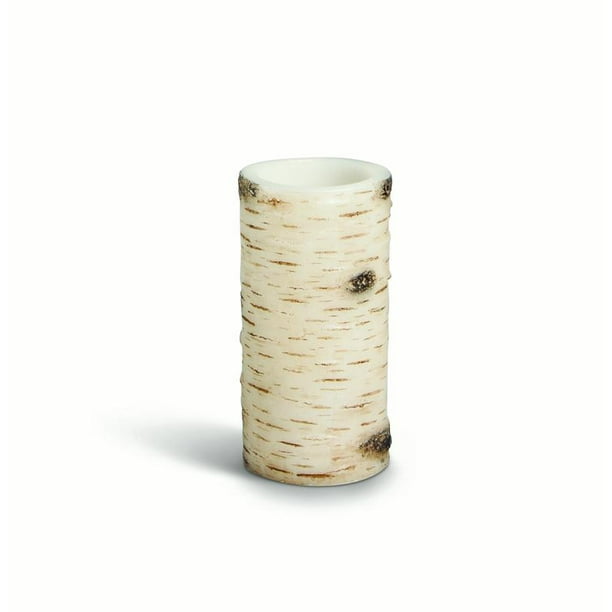 Everlasting Glow Wax Birch Carved Flameless LED Candle with Timer
