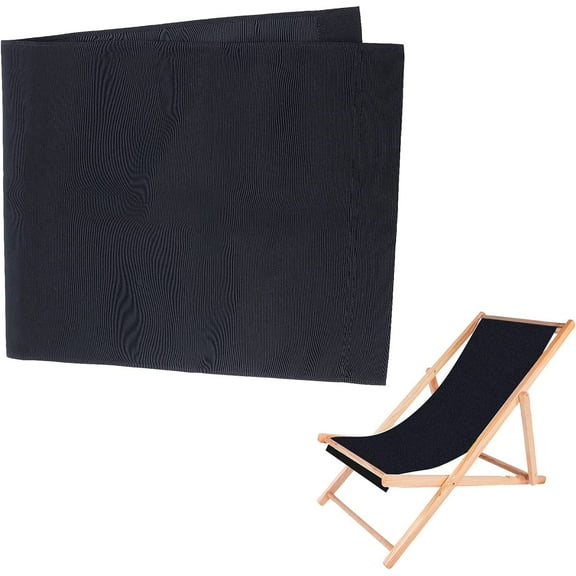 Chair Replacement Fabric 44 x 17 Inch Lounge Chair Cloth Long Beach Chair Cloth Folding Chair Black Oxford Canvas Chair Accessories for Sun Lounger Pool Sunbathing Garden DIY