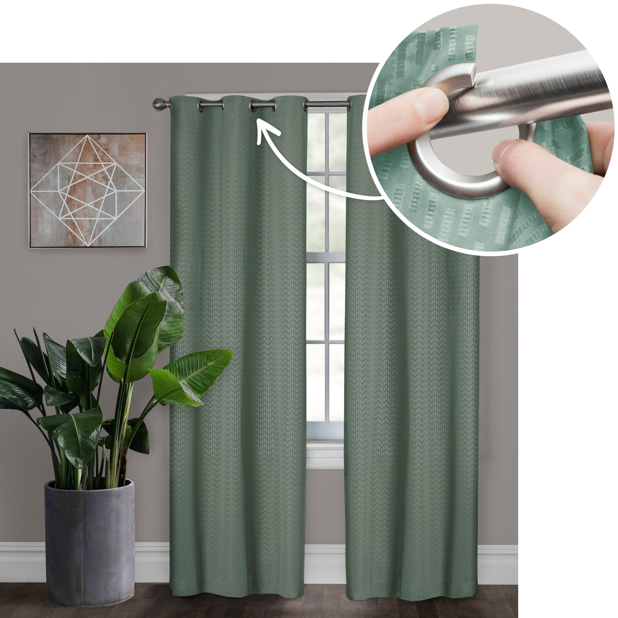 Better Homes and Gardens Larson Easy Hang Grommet Window Panel