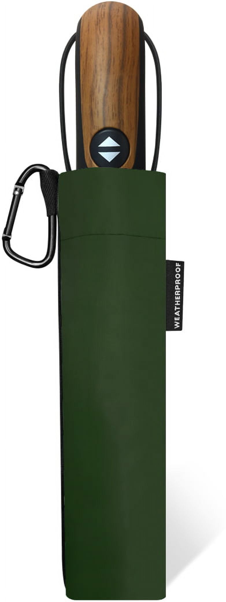 Weatherproof 54in Deluxe Auto Open Close Rain Umbrella With Carabiner