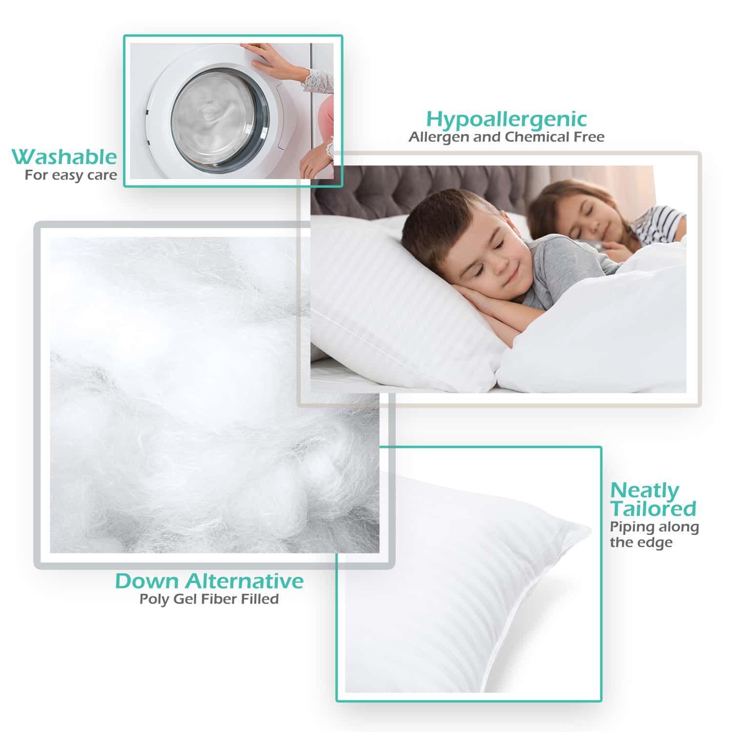 LammaLoe Down Alternative Pillows, 2-Pack, Standard/Queen photo 4