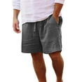 thumbnail image 1 of Mens Shorts Spring Summer Solid Color Painting Cotton Linen Loose Plus Size Beach Pockets Athletic Shorts GY2 S, 1 of 4