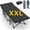 Blue Cot Black Pad, variant on PNKKODW 32" XXL Folding Camping Cot for Adults, Max Load 900lbs Portable Camping Sleeping Cot Bed with Mattress & Carry Bag for Office Home Nap Outdoor Camping Travel, Gray Cot Blue Gray Pad